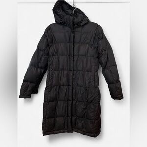 The North Face Women's Black Long Down Quilted Puffer Coat with Removable Hood